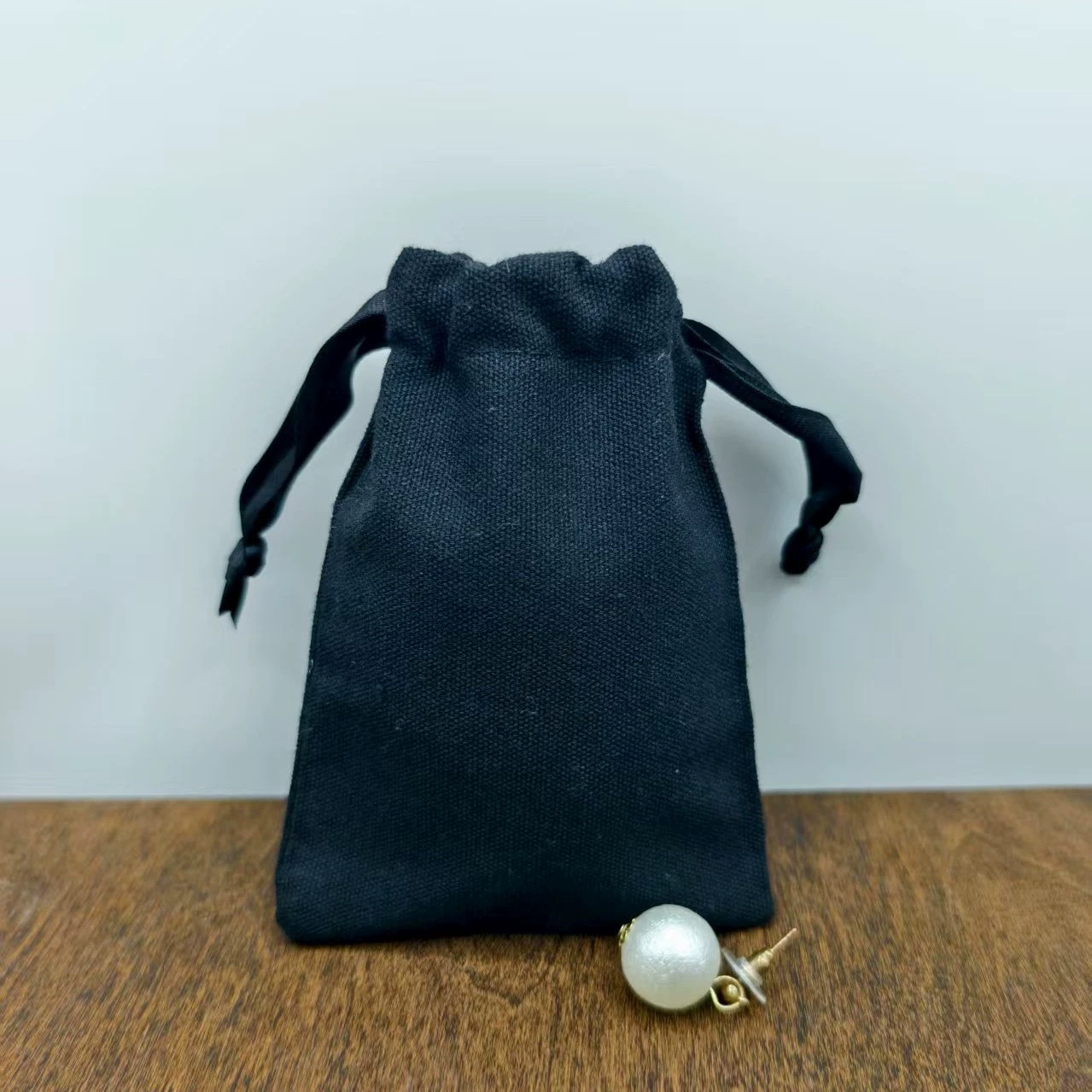 Black cloth bag, jewelry storage bag, accessory, pack, Birthday gift, drawstring