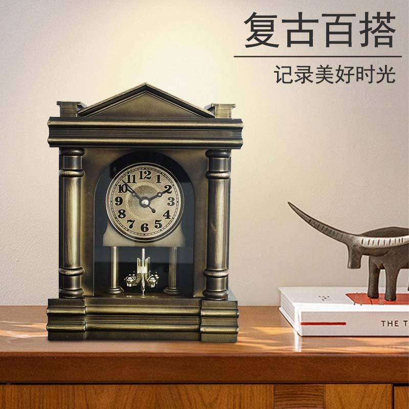 アンティーク置時計クリエイティブホーム時計リビングルームアンティーク中国風の装飾品百中デスクトップ装飾品デスクトップ時計|undefined
