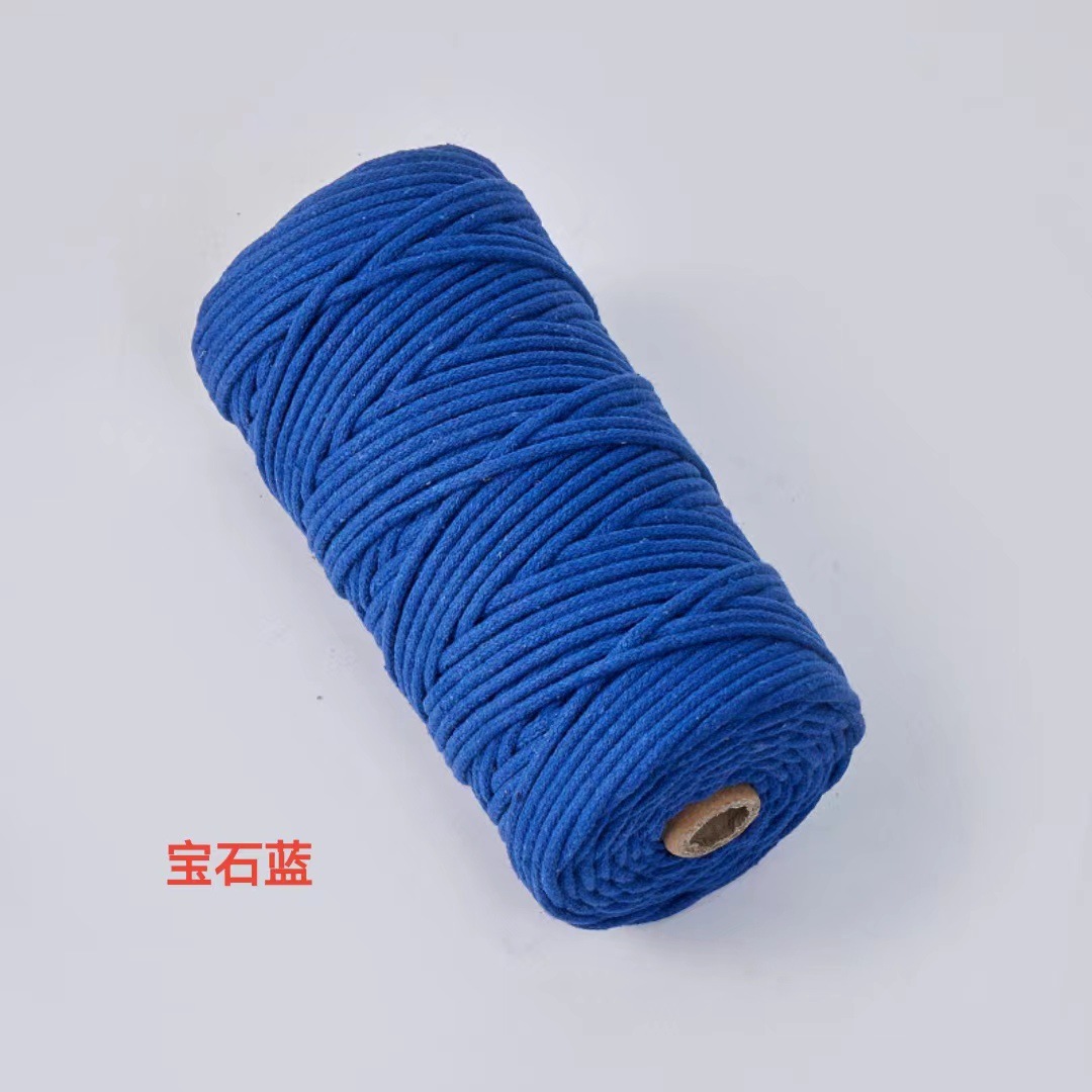 Cuerda de algodón con núcleo de color de 4mm, cuerda de nudo, pulsera de cuerda tejida a mano, cuerda de algodón, cuerda de tapiz, funda de botella creativa, cuerda decorativa