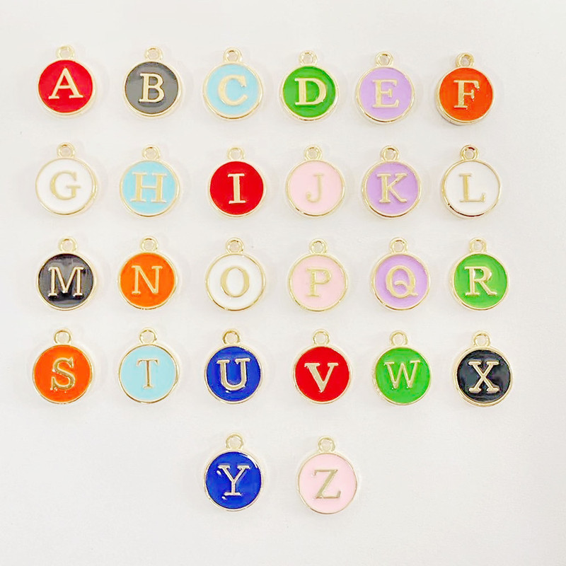 Oil Dripping Letter Alloy Small Pendant Handmade DIY Jewelry Accessories Bracelet Pendant Accessories Material