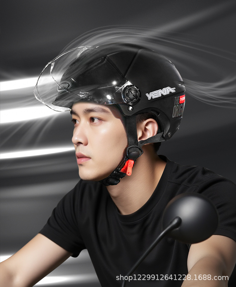 Mustang 3C Certified Extra-Large All-Season Helmet for Large Head Circumference, Men's Electric Vehicle Helmet, Plus-Size Women's Summer Motorcycle Safety Helmet