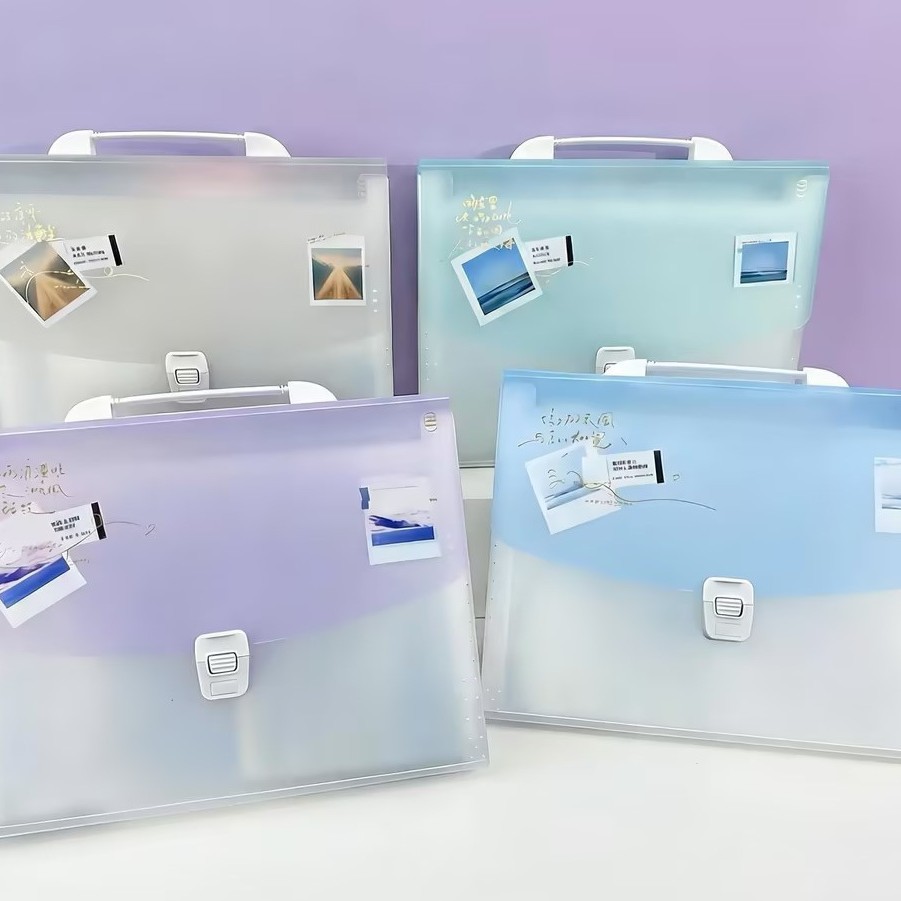 Bolsa de órgano de estudiante de gran capacidad 13 bolsas de papel de prueba impermeable de mano mate de clasificación de datos de trabajo