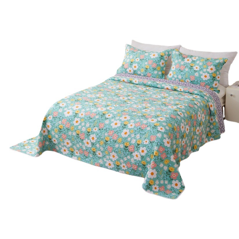 Four Seasons Universal Double-Sided Cotton Bed Cover Twill Single Piece Cotton Quilted Bed Bed Sheets Three-Piece Set Quilted Quilt Kang Cover Mattress