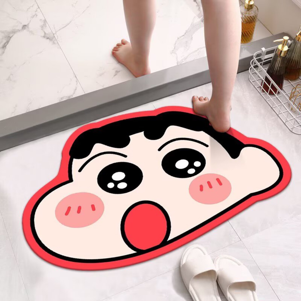 만화 애니메이션 규조토 진흙 바닥 매트 욕실 문 흡수성 속건성 바닥 매트 욕실 내마모성 쉬운 관리 미끄럼 방지 매트