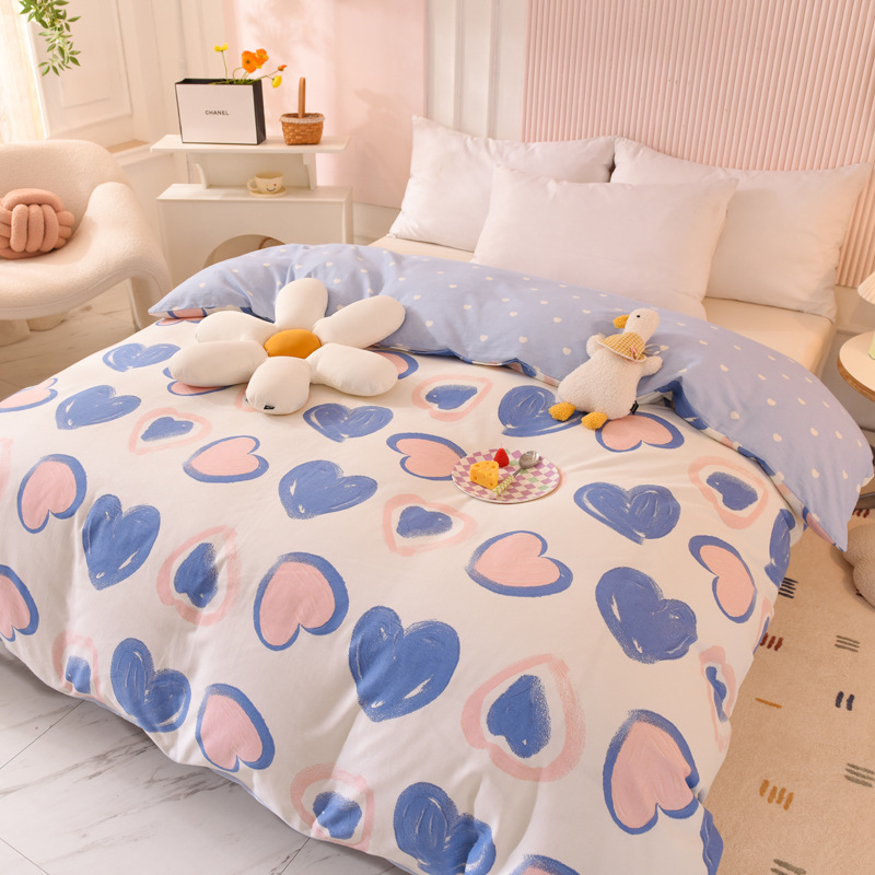 Winter and Autumn Thick Full Cotton Napped Quilt Cover Set Single Piece Quilt Top Winter Warmth Pure Cotton Bedding One Piece Shipping