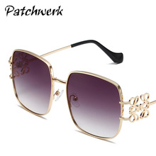 夏季新款方框装饰墨镜时尚中国结元素大框太阳镜新品渐变遮阳眼镜