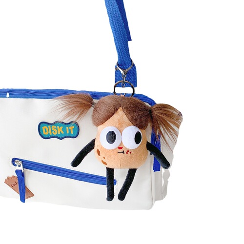 Red Book Fluffy Potato Lord Plush Keychain, Internet Celebrity Sausage Mouth Funny Whimsical Backpack Charms