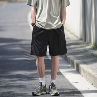 Mountain Style Outdoor Ice Silk Quick-Drying Shorts Summer Men's Casual Sports Loose and Versatile Outer Wear Solid Color Five-Point Pants