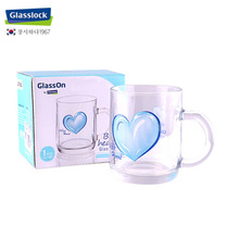 Glasslock玻璃杯家用早餐果汁杯带把手水杯普通玻璃带彩盒270ml