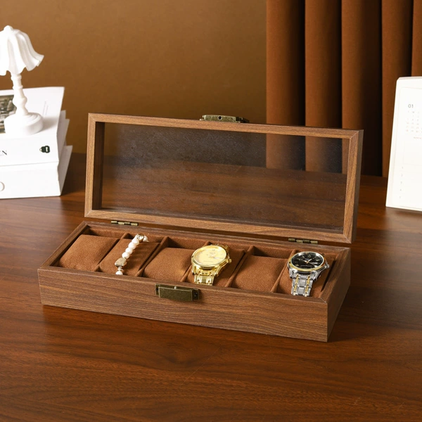Wood Grain Watch Storage Box Inside [6 persons]