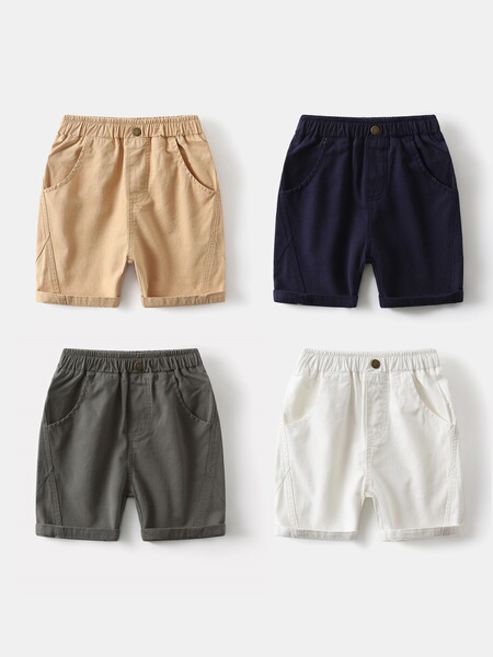 summer children's solid color fashionable trousers for boys