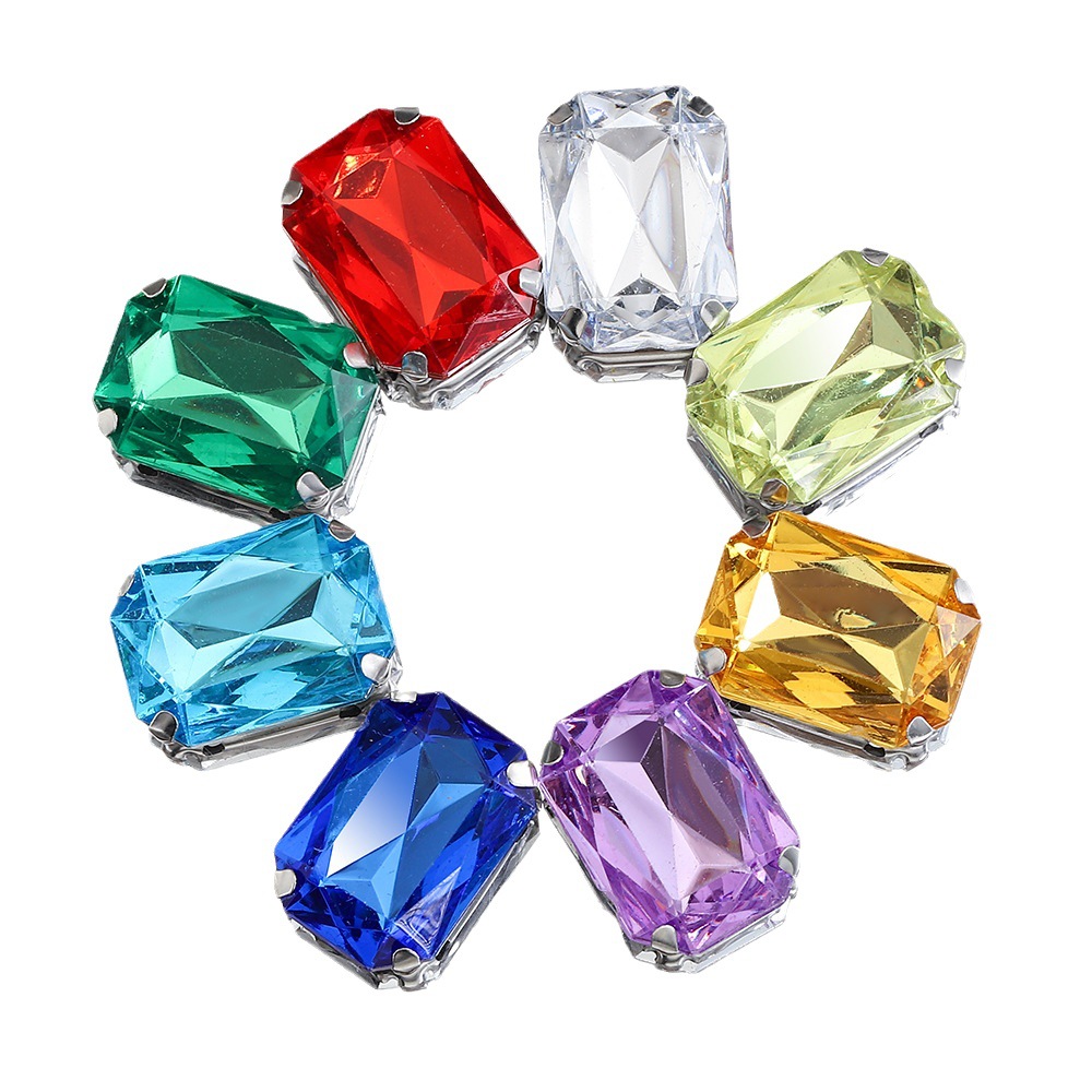 Fábrica al por mayor cosida a mano garra diamante 18*13mm rectangular imitación cristal diamante transfronterizo DIY joyería accesorios de vestir image 7