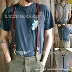 Ретро джинсы, подтяжки, пряжка, в стиле панк, эффект подтяжки, wish, ebay