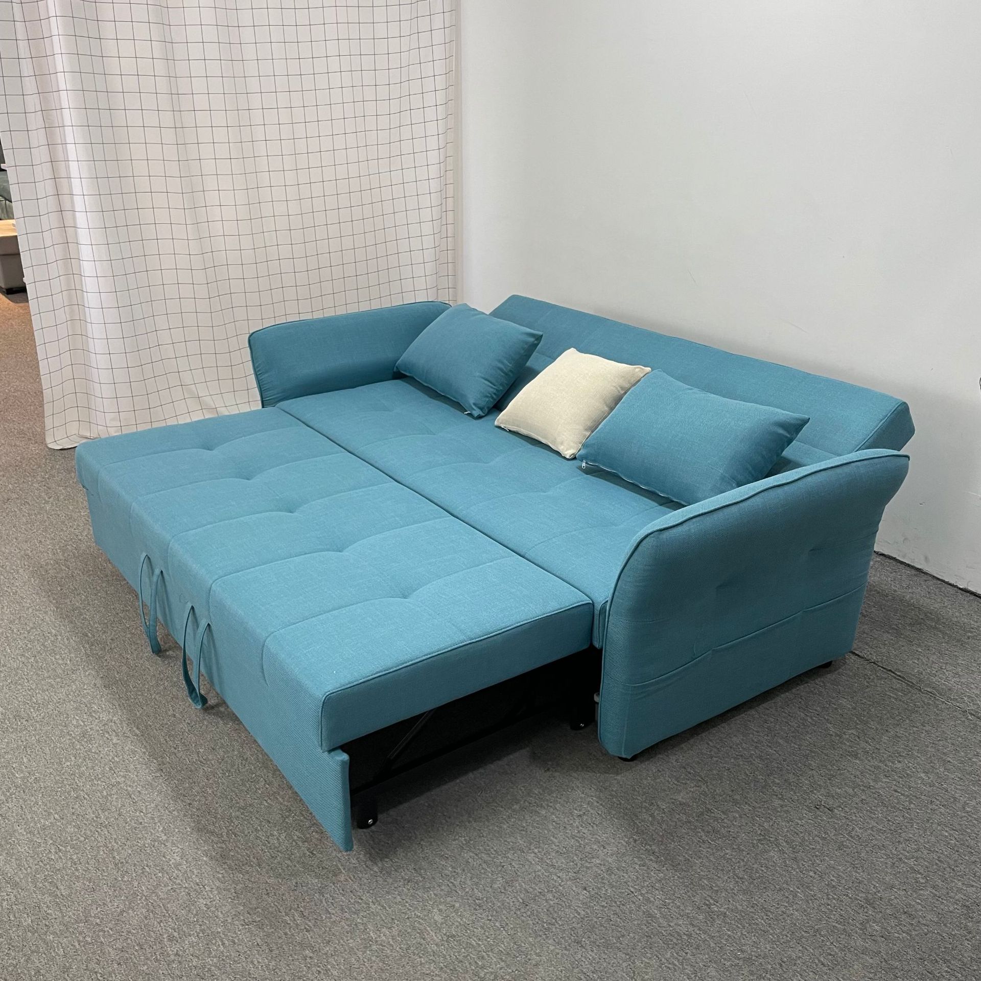 Sofá cama multifuncional verde oscuro doble uso plegable pequeño apartamento de sala de estar almacenaje VIP desmontable arena de tela
