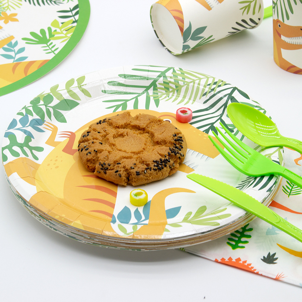 Dibujos Animados Nick dinosaurio fiesta vajilla Placa de papel fiesta de cumpleaños de los niños traje fiesta suministros mantel tire bandera Decoración