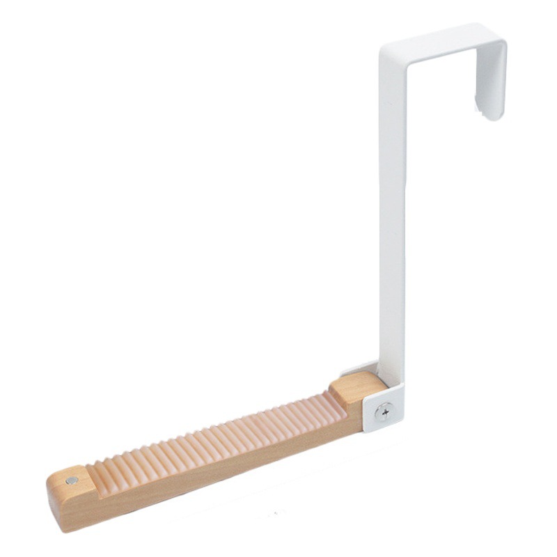 Gancho de estante de almacenamiento de puerta sin perforar de madera maciza colgante de pared plegable que ahorra espacio sin costuras percha de limpieza de ropa durante la noche