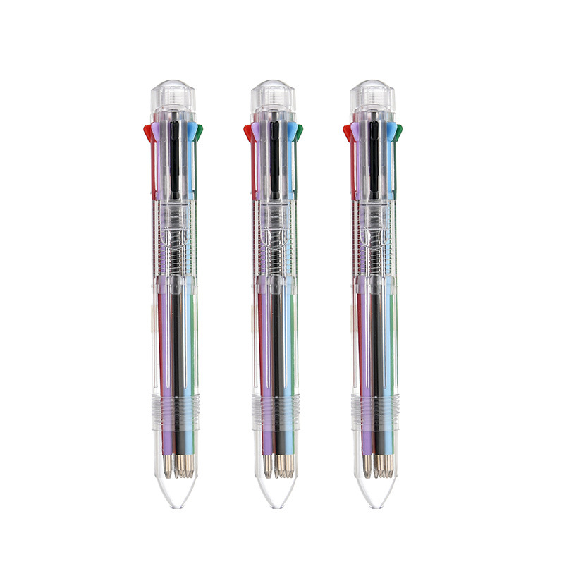 8 colores bolígrafo personalizado varilla transparente pulsar bolígrafo puede hacer logo alto valor de color simple multicolor bolígrafo de firma
