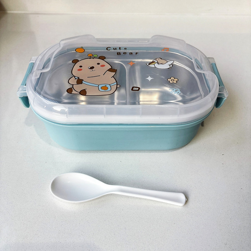 高颜值学生饭盒不锈钢便当盒分格保温午餐盒女生食堂打饭餐盘批发|undefined