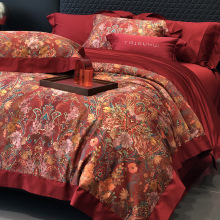 高级感长绒棉婚庆四件套100S纯棉全棉数码印花结婚被套陪嫁喜被子