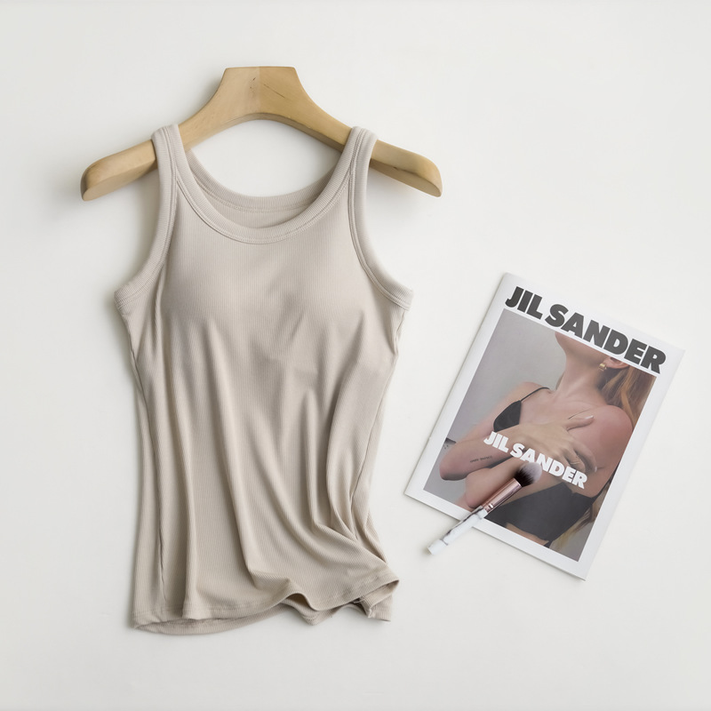 Hilo bra-t Chaleco de una pieza con almohadilla de pecho deportes de verano de las mujeres que tocan Fondo ropa interior yoga fábrica al por mayor image 9