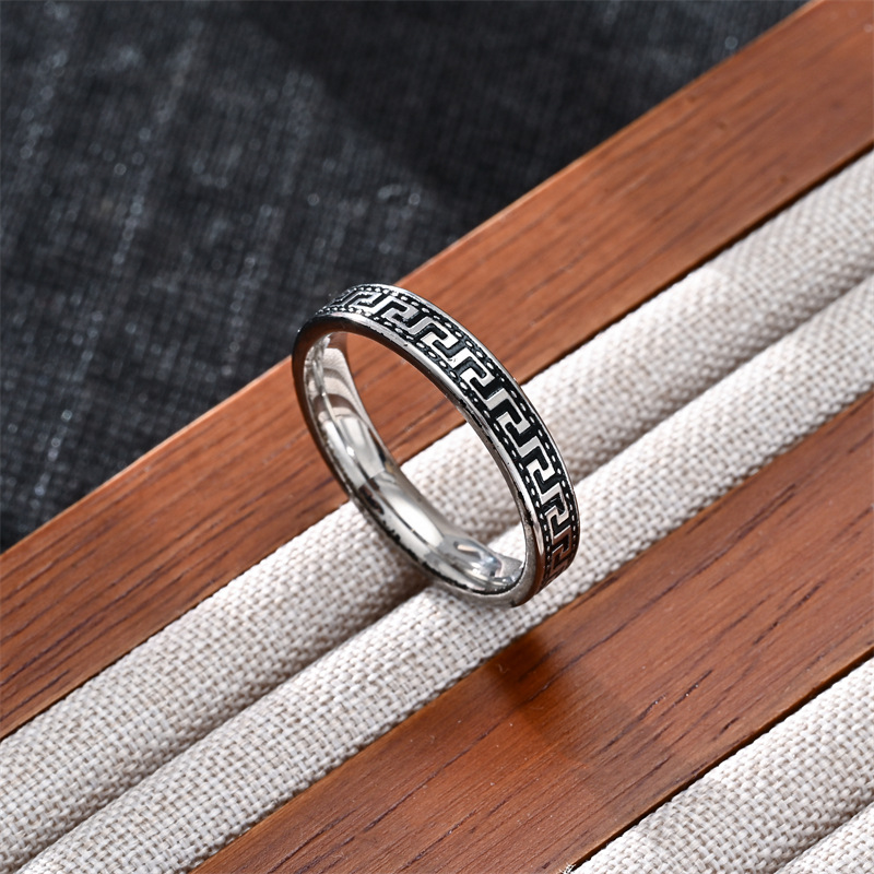 Simple Style Geometric 304 Stainless Steel Plating Men's Rings Men Band Rings display picture 9