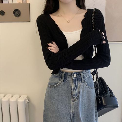 Short, thin, sun protection open jacket, halter dress, summer ice silk knitting shawl, cover coat, shoulder jacket, fairy-like air conditioning outerwear