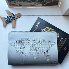 跨境Passport Cover Cross Stitch Kit护照套足迹记录钱包卡套