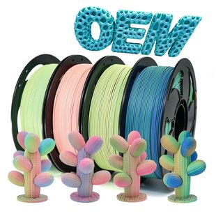 Toksen3D Printing Filament Pla Matte Two-Color 1kg 3D Printer Filament Pla Matte Rainbow Gradient