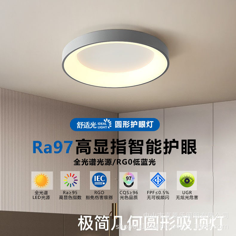 Casual Modern Led Ceiling Lamp, Round Master Bedroom Lamp, Atmospheric Scandinavian Room Lamp, Creative Personalized Popular Lamp