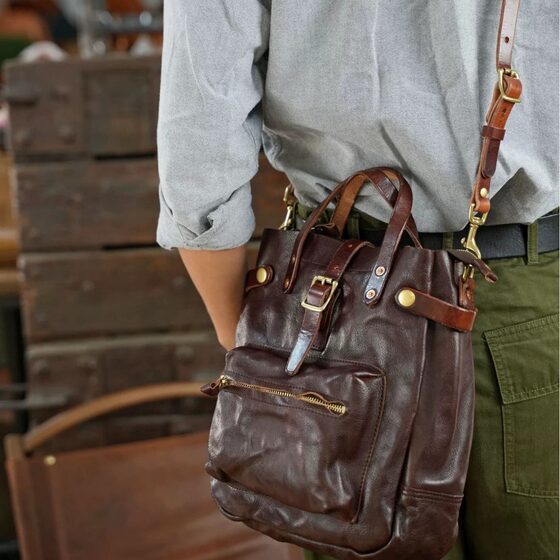 Leather bag wholesale men's first layer cowhide retro shoulder bag wash water do old vegetable tanning diagonal bag men's and women's casual bag