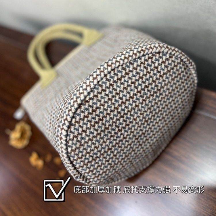 文艺编织包包手提包新款水桶上班手提袋外出拎包便当高颜值通勤包