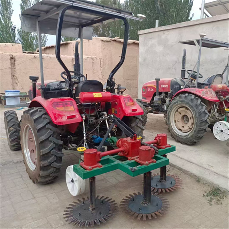 手扶大蒜收割机 拖拉机牵引式大蒜收获机药材板蓝根收获机 三个刀