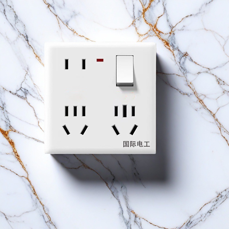 暗装开关插座新款三代大功率新国标一开十二孔带灯开关86型多控插