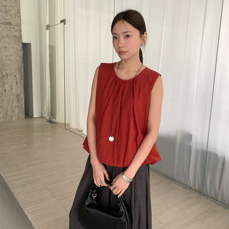 6up Summer Korean Style Simple Sleeveless Floral Blouse for Women 2026 Guangzhou 13Th Row New Lazy Commuting Outfit 60511 6up Summer Korean Style Simple Sleeveless Floral Blouse for Women 2026 Guangzhou 13Th Row New Lazy Commuting Outfit 60511