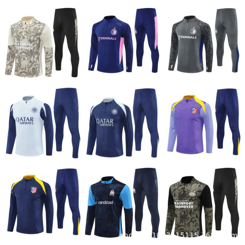 2526 Season Argentina Messi Football Jersey Jacket Ac Jersey Appearance Suit 4/1 Half Zipper Training Suit Suit