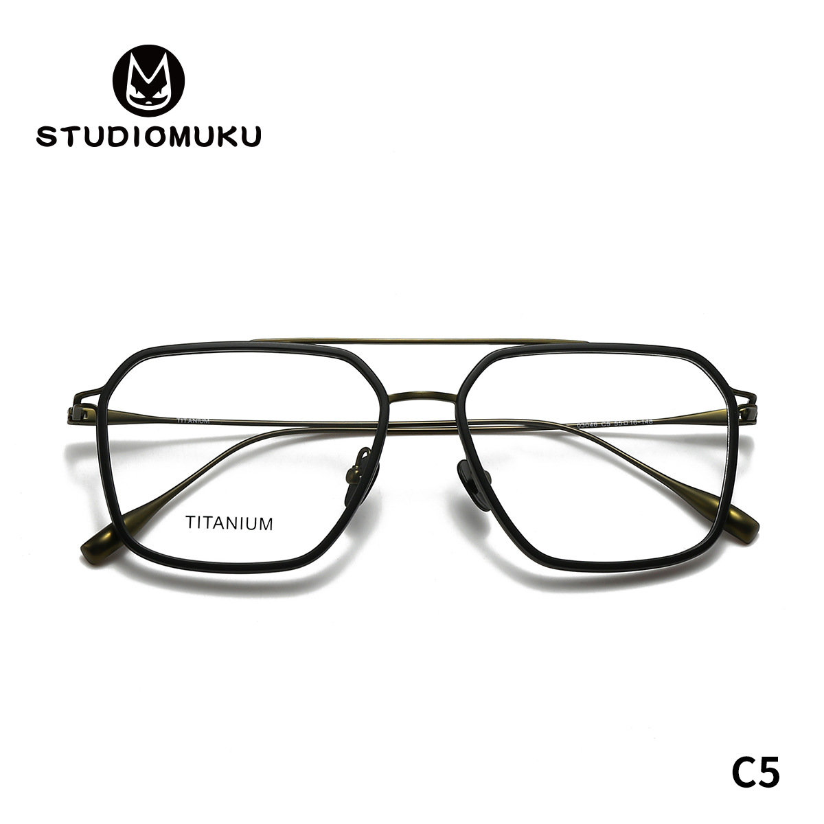 STUDIOMUKU gafas de madera cool para satisfacer a los grandes de la moda con un temperamento encantador de gafas de doble haz.