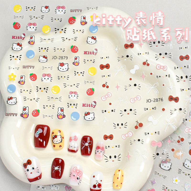 Hello Kt Cat Nail Art Stickers Cute Cartoon Kitty Hello Kitty Expression Pack DIY Wearable Nails Kidsren's Nail Stickers Hello Kt Cat Nail Art Stickers Cute Cartoon Kitty Hello Kitty Expression Pack DIY Wearable Nails Kidsren's Nail Stickers