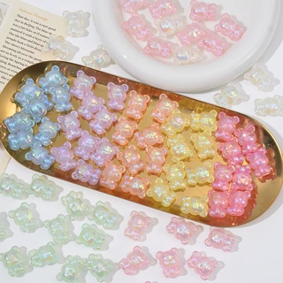 人鱼姬细闪夜光直孔暴力小熊 手工DIY饰品手机链串珠材料配件散珠
