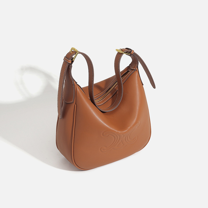 Bolso femenino 2024 nuevo bolso de piel blanda Hobo bolso de hombro moda 100% bolso de axila mujer bolso de hombro medio mes de moda