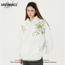 ARESWINGS美式字母刺绣设计感重磅连帽加绒冬季男女同款情侣卫衣
