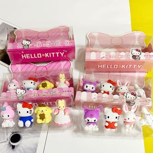 Eraser Sanrio Kuromi Cartoon Animation Fun Traceless Eraser 2023 New Student Stationery Removable