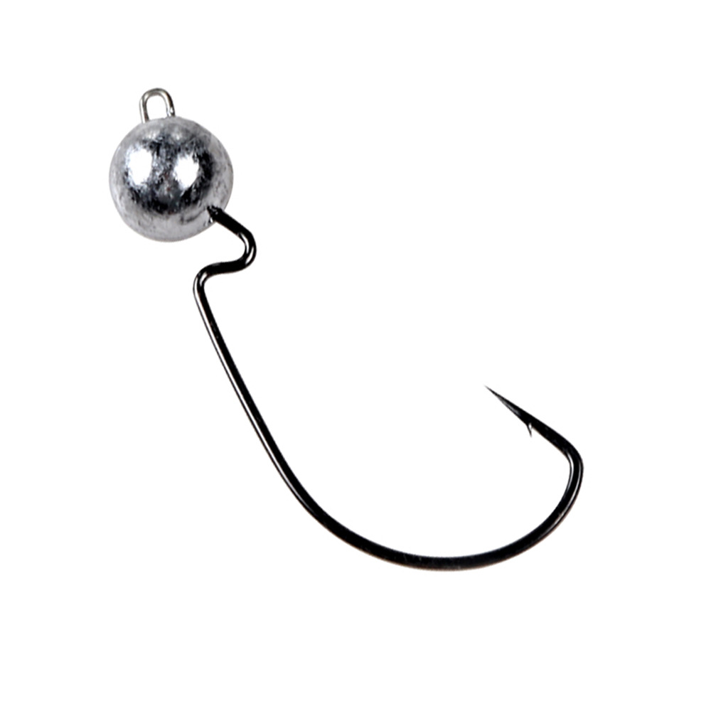 帶鉛曲柄鈎連體寬腹軟餌路亞鉛頭鈎德州釣組配重鈎漁具批發軟餌鈎
