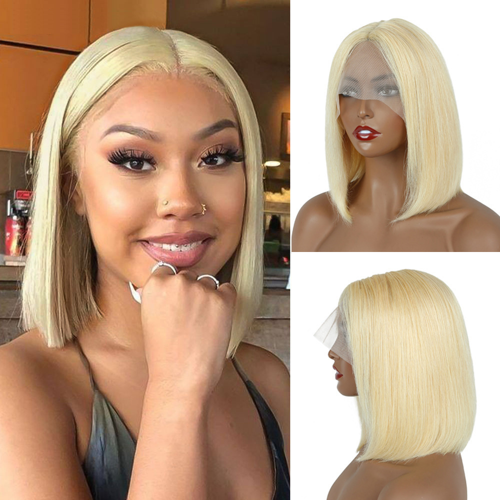 Peluca de encaje frontal europea y americana transfronteriza, pelo corto, piel esponjosa para mujer, cubierta de cabeza de fibra química, fábrica, stock al por mayor