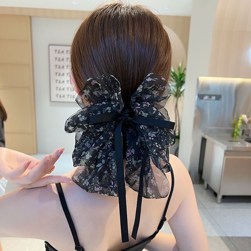 Women's Japanese Style Sweet Bow Knot Cloth Floral Hair Claws display picture 6