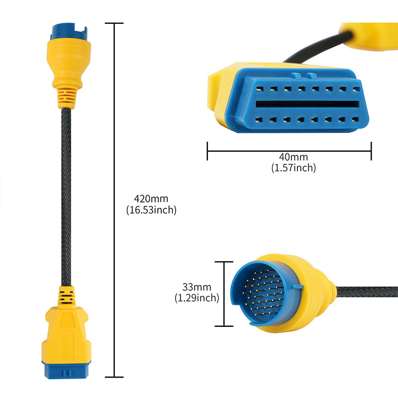 El nilón del cable del adaptador de Mercedes-Benz 38pin del cable del adaptador de AUTOOL OBD alargó el interfaz de diagnóstico 38pin a 16pin