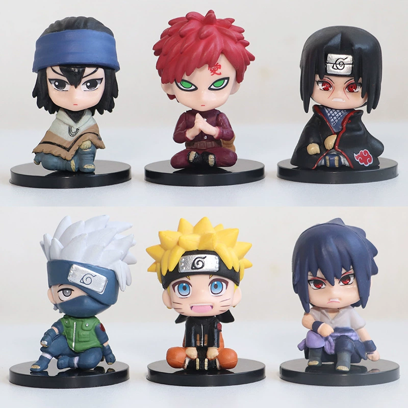 6 карт version of Naruto Hand -Office Siter Naruto Sasuke Kakashi I love Luo Ilk dolls toys