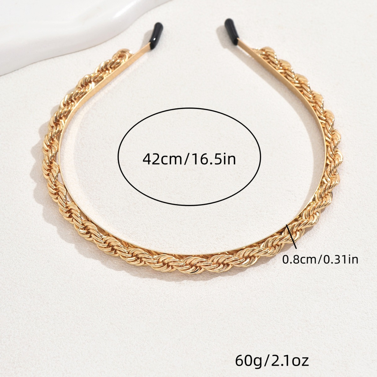 Europa y América tendencia nueva cadena de torsión de alta calidad metal banda de cabello sitio oficial de la misma moda cadena de torsión banda de cabello adornamiento para el cabello