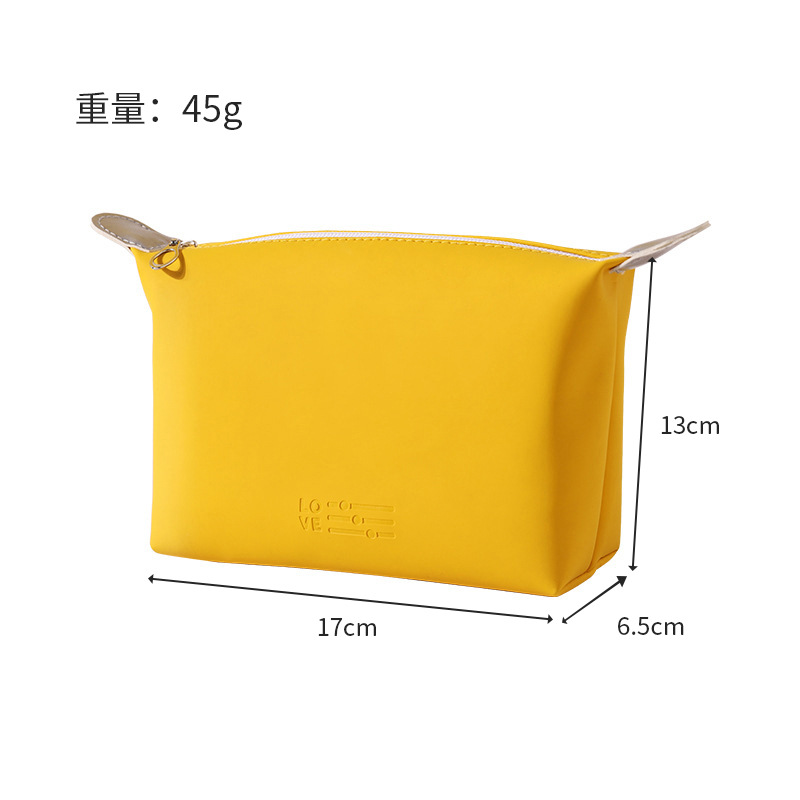 Bolsa de maquillaje bolsa de almacenamiento bolsas de bolsas de pellizco de piel pu bolsa de almacenamiento portátil simple bolsa de maquillaje plegable macarón impermeable