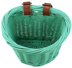 Rattan woven bicycle basket car basket woven children's shopping basket woven basket ins car basket front handle basket
