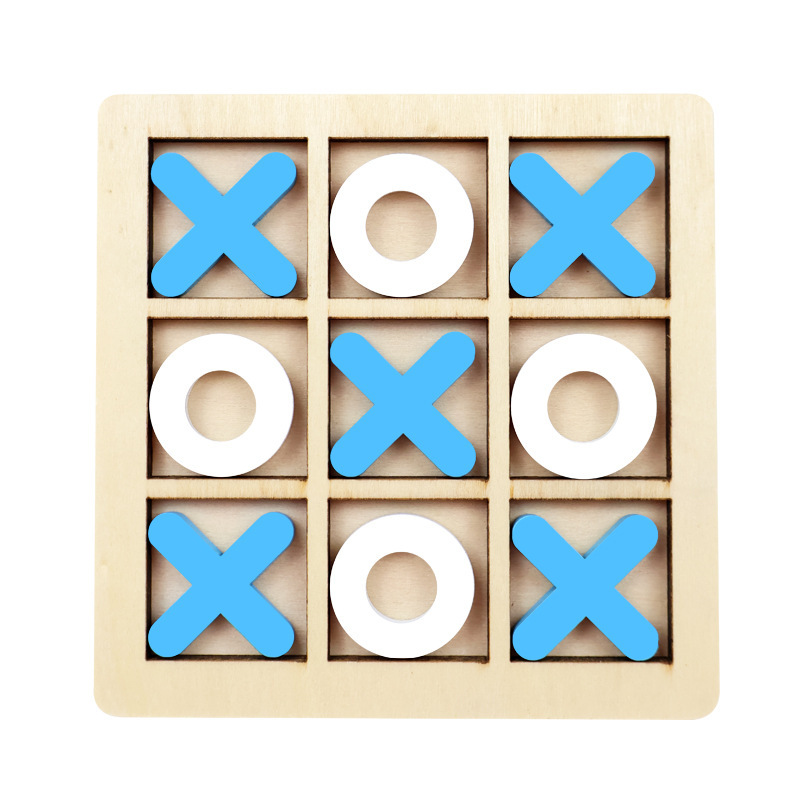 Tac Toe de madera transfronteriza o ajedrez pequeño mini nueve cuadrados pensamiento lógico juguete educativo para niños juego de mesa